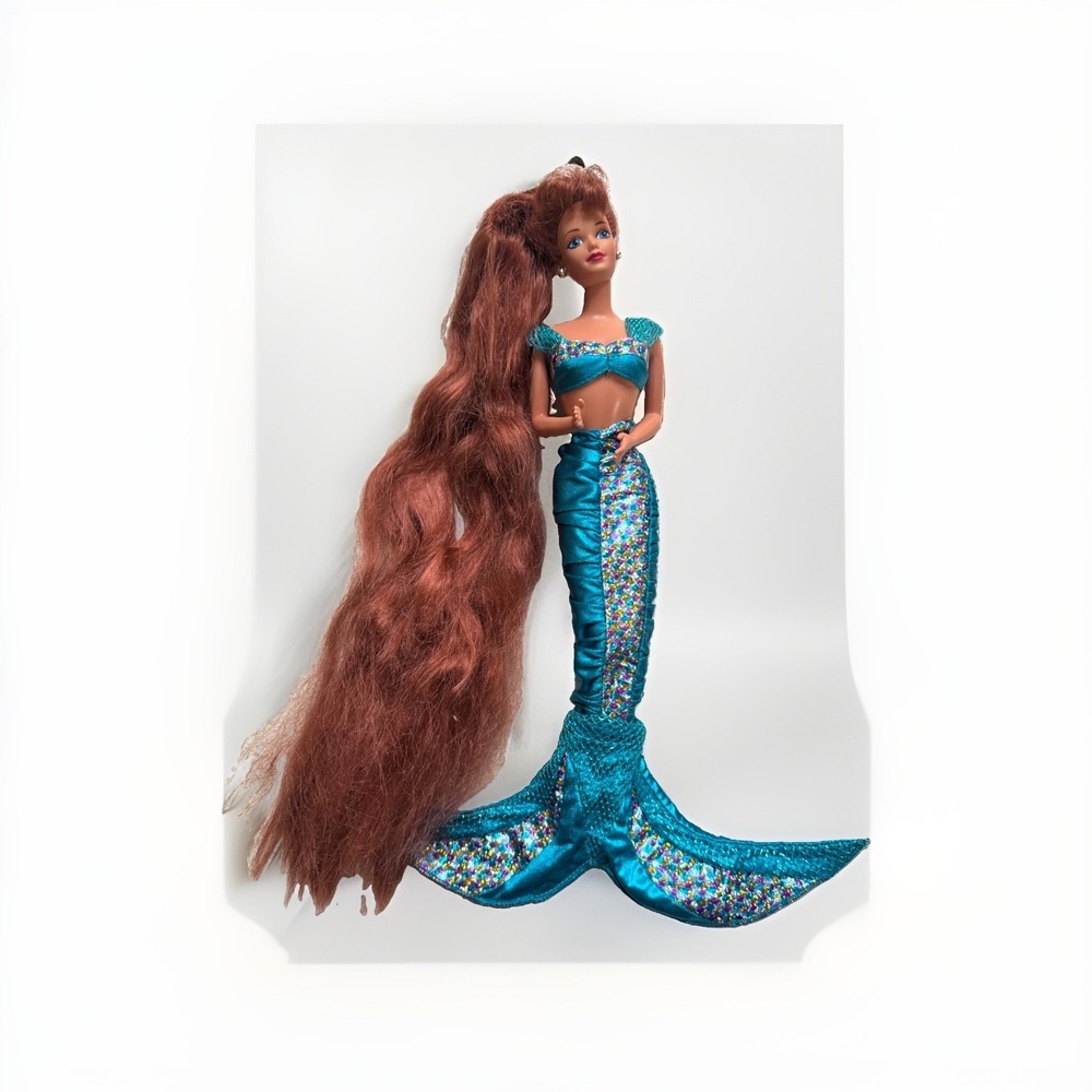 Mermaid Midge Barbie Doll 1995 Vintage Longest Hair Redhead
